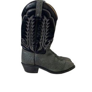 Vintage Texas Brand Women’s Grey and Black Cowboy Boots - Size 8